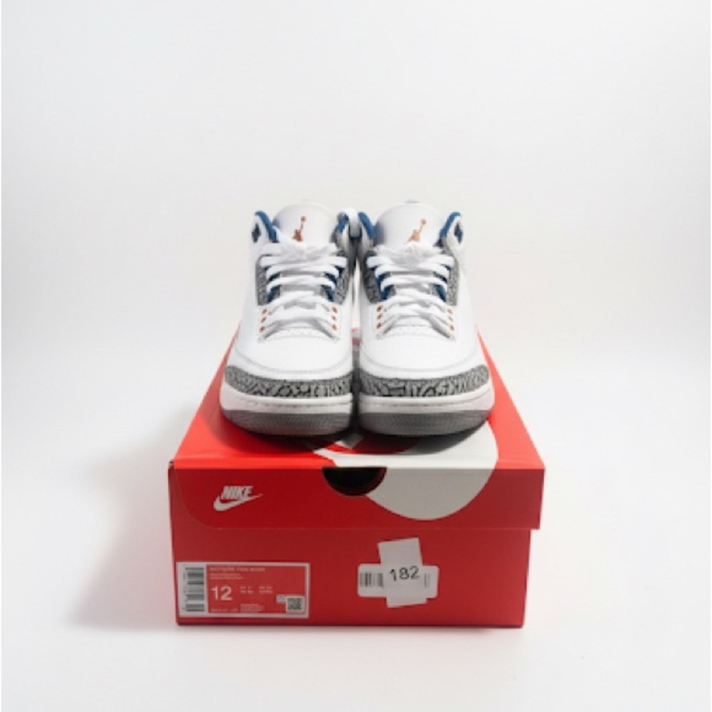 Nike Air Jordan 3 UNC White and Gray Sneakers